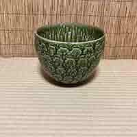 最安値　織部　緑釉印刻紋鉢　大鉢　鈴木徹　鈴木蔵　　魯山人　鯉江良二 Amazon.co.jp: 織部 緑釉印刻紋鉢 大鉢 鈴木徹 鈴木蔵 魯山人 鯉